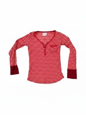 Victoria's Secret Henley Shirt Sz
M Red 8 Pink Stripes Sparkly
Lightweight Y2K